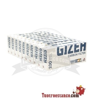 Tubos Gizeh Carbono - 10 cajitas de 100 unidades.