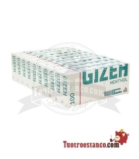 Tubos Gizeh Mentolados, 10 Cajitas de 100 Tubos