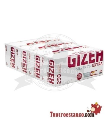 Tubos Gizeh 250 de Filtro Largo, 4 Cajitas de 250 Tubos