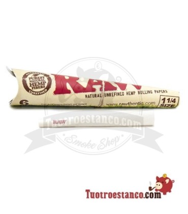 Conos RAW Orgánicos de 1 1/4 Blister de 6 Unidades