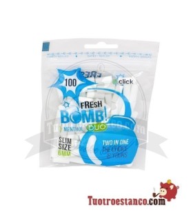 Filtros Fresh Bomb 6 mm Menta con Click,100 filtros.