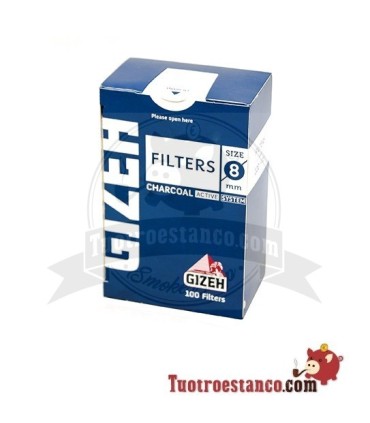 Filtros Gizeh 8 mm Carbón 1 cajita 100 filtros.