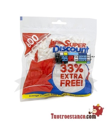 Les filtres SuperDiscount Slim 6 mm 600 filtres + Briquet Cadeau