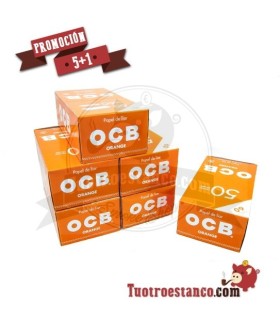 PROMOCIÓN 5 + 1 Papel OCB Naranja 5 Estuches + 1 Gratis. Lo que hace un total de 300 libritos.