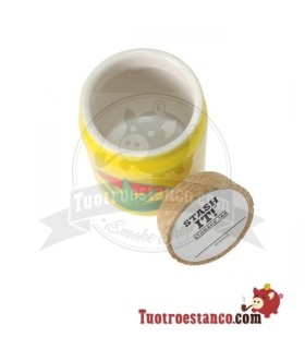 Bote Cerámica Hoja Rasta Amarillo 300 ml