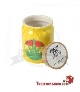 Vaso in Ceramica Foglia Rasta Giallo 300 ml