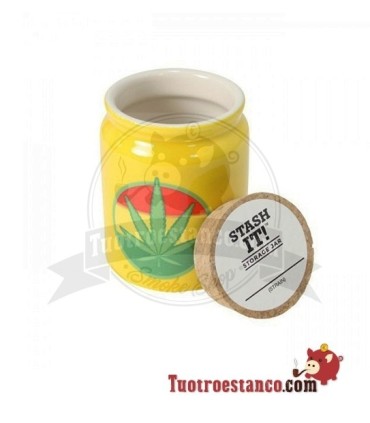 Vaso in Ceramica Foglia Rasta Giallo 300 ml