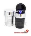 LED Car Ashtray Silver & Black