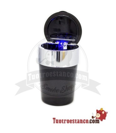 Cenicero coche LED Plata y Negro
