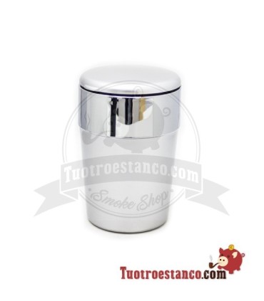 Autoaschenbecher silber & schwarz mit LED