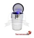 LED Autoaschenbecher Silber & Schwarz