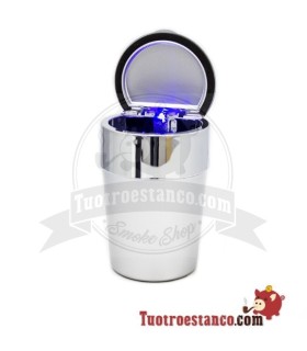 Cenicero Auto LED Argento e Nero
