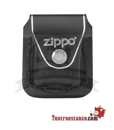 Zippo Capa em pele preta