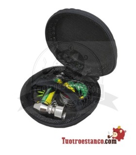 Tubo de vidro com caixa protetora + grades + moedor