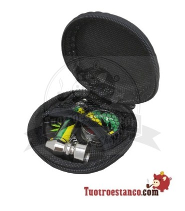 Glass pipe with protective case + grilles + grinder