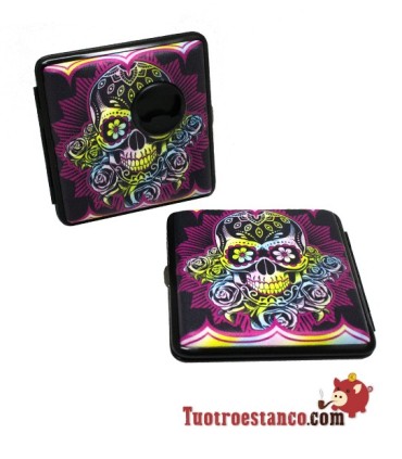 Pitillera Skull con abridor de botellas 20 Cigarrillos