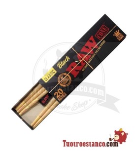 20u King Size Black Raw Cones
