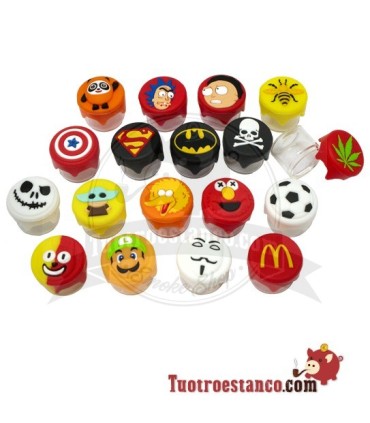 Mini Barattolo in Vetro con Coperchio Decorato in Silicone 3 ml