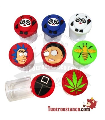 Pot en verre avec couvercle décoré en silicone 5 cm