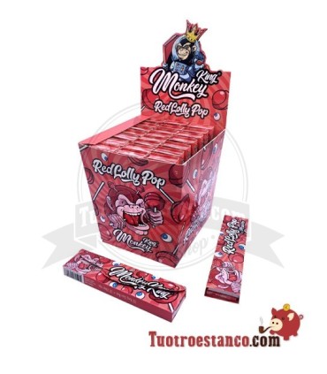 Estuche de papel Monkey King Size Red Lolly Pop + Filtros - 24 libritos