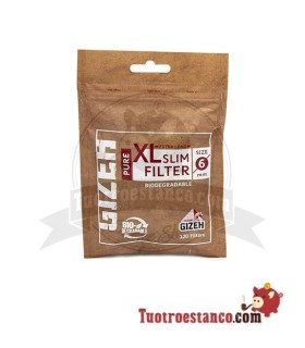 Estuche de Filtros Gizeh Orgánicos 6 mm Slim XL Largos - 10 Bolsas