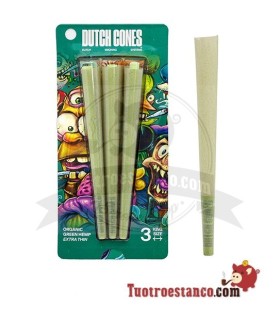 Exibir Cones Holandês Verde Cânhamo Orgânico Rei Tamanho 3 Cones