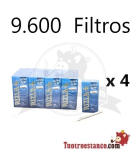 4 CASES Filtres rizla Ultra Slim 5,7 mm - 80 boîtes - 9 600 filtres