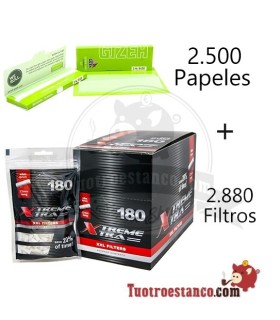 2 Papel Gizeh 78mm + Filtros X-treme 6mm LARGOS