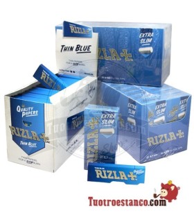 100 blaue rizla Broschüren 70 mm + 2 Filtergehäuse rizla 5,7 mm