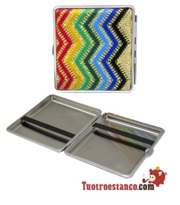 Hippie metal cigarette case for 20 cig