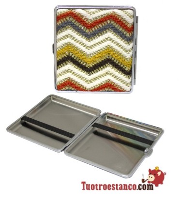 Hippie metal cigarette case for 20 cig