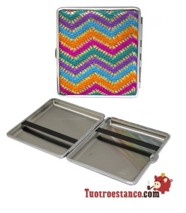 Hippie metal cigarette case for 20 cig