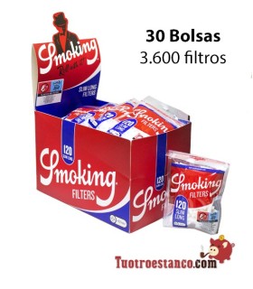 Smoking Castanho 70 mm + Filtros Smoking 6 mm de comprimento