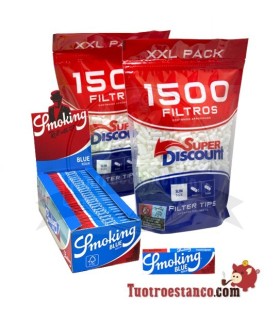 Smoking Bleu 70 mm + 2 Filtres 1500 SD 6mm