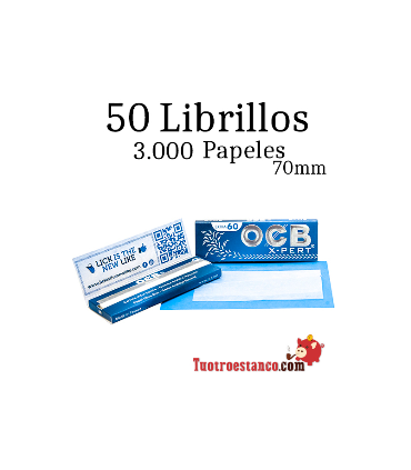 OCB Azul 70mm - 50 libritos + 20 Bolsas Filtros OCB 6mm