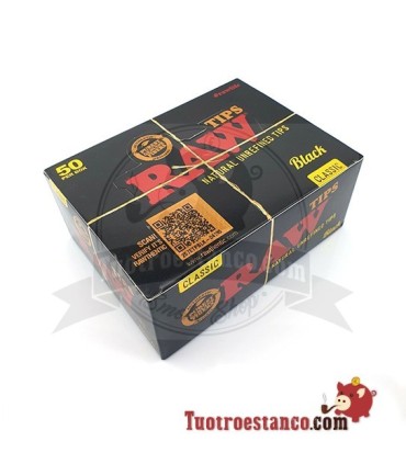 Filtros de cartón Raw Black - 1 estuche de 50 libritos