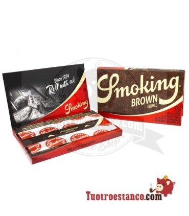 Papel Smoking Marrón Doble Ventana de 70 mm - 25 Libritos