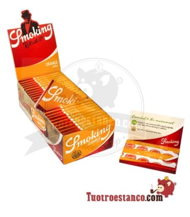 Papel Smoking Naranja Doble Ventana de 70 mm - 25 libritos