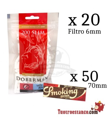 3.000 Smoking Brown 70mm + 4.000 Filtri Doberman 6mm