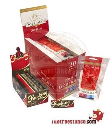 3.000 Smoking Brown 70mm + 4.000 Filtres Doberman 6mm