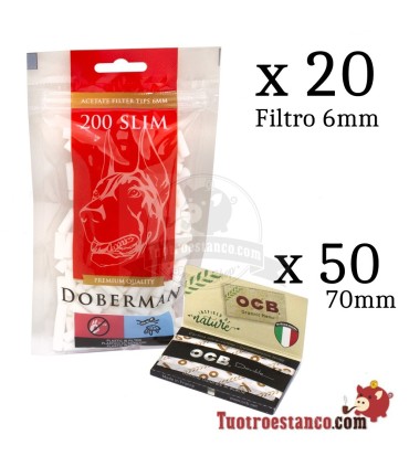 2 x OCB Doppia Finestra 70 mm + 20 Filtri Doberman 6 mm