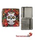 Pitillera metálica Champ Mex Skull and Flowers de 20 cig