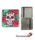 Pitillera metálica Champ Mex Skull and Flowers de 20 cig