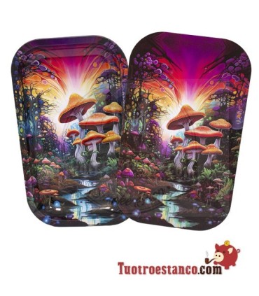 Bandeja Metálica + Tapa de 27x16cm Setas