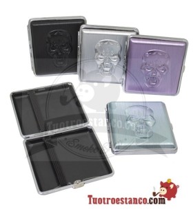 Pitillera metálica Champ Skull Relieve de 20 cig