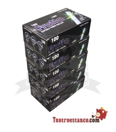 Tubos FRUTTA de Lima con cápsula - 5 cajitas de 100 unidades