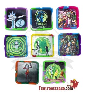 Cenicero Silicona Cuadrado Rick y Morty