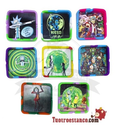 Cenicero Silicona Cuadrado Rick y Morty