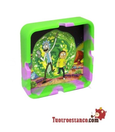 Cenicero Silicona Cuadrado Rick y Morty