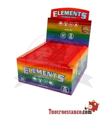 Estuche de Papel de Arroz Elements RAINBOW Slim 110mm - 50 libritos